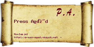 Press Agád névjegykártya